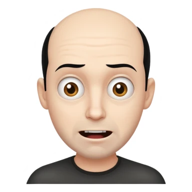 A balding person whos crazy and canadian and has black hair and is white sticker