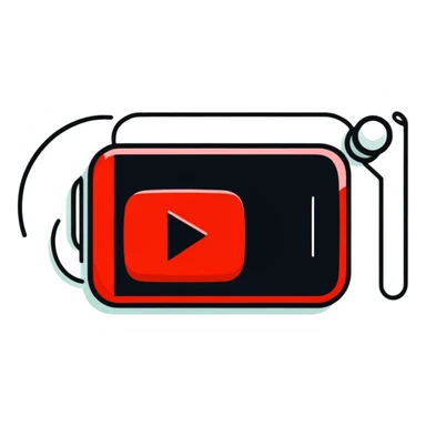 red YouTube logo with speed effect sticker