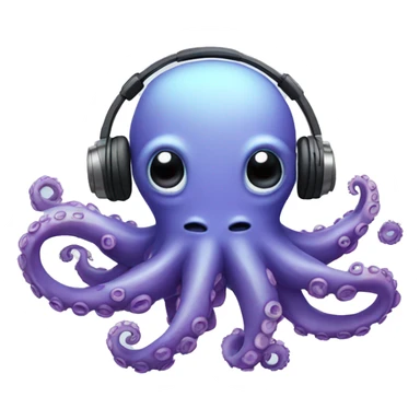 Cute Octopus with headphones on sticker