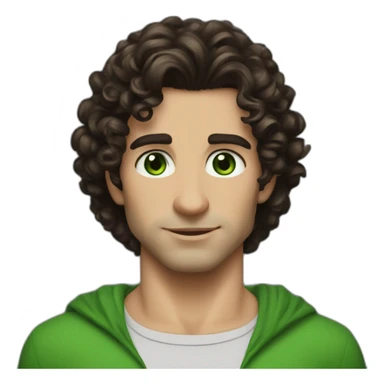 superman curly brunette green eyes sticker