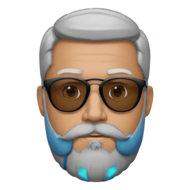 ma, wearing black sunglasses, gray goatee beard sticker