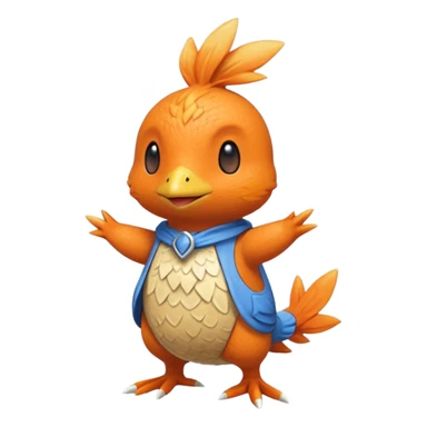 Mudkip-Torchic-fusion (full body) sticker