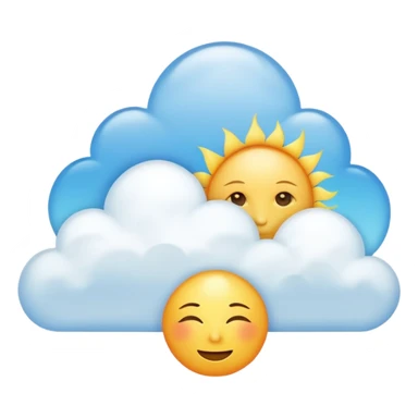 serene blue sky with soft clouds and a glowing sun, no faces sticker
