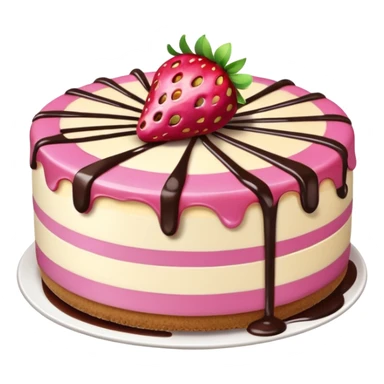 Pink Strawberry Cheesecake With Chocolate Syrup  sticker