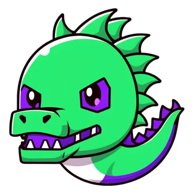 Minecraft black dragon head with purple eyes sticker