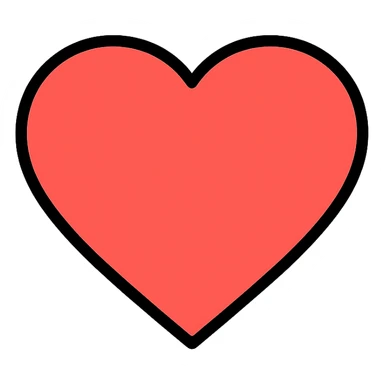 red heart outlined modern color icon sticker