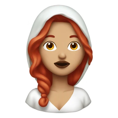 Mexican Red hair Lipstick Face covered in milk liquid sticker