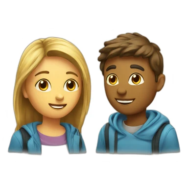 two students talking sticker