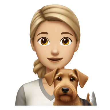 Light brown hair girl with beige welsh terrier sticker