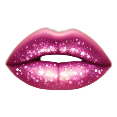 Pink ombre lip gloss with glitter  sticker