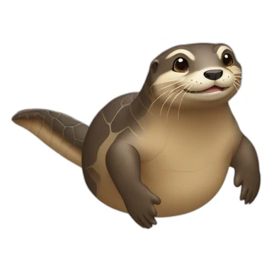 Une loutre sur une tortue sticker