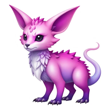  Cool Edgy Purple-pink-white-gradient ethereal badass Fionbri-Vernid-Trico-animal-creature full body  sticker
