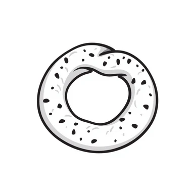 a simit, the Turkish sesame bagel, hand drawn doodle style sticker
