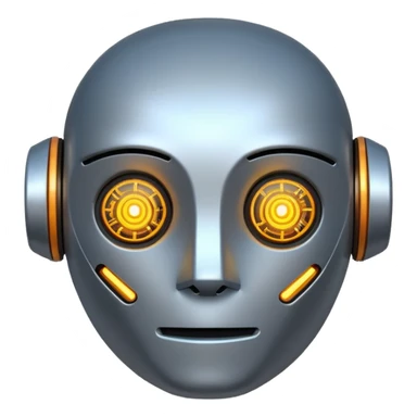 friendly robot face with digital elements sticker