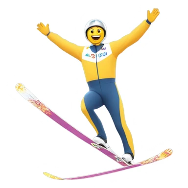 White person getting the gold melding in ski jumping  sticker