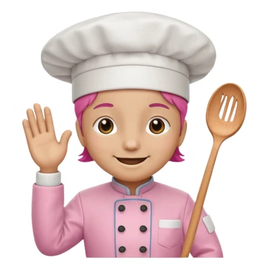 animal with pink chef costume sticker