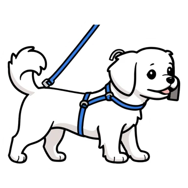 Maltese dog guiding a blind person guide harness, guide dogs for the blind  sticker