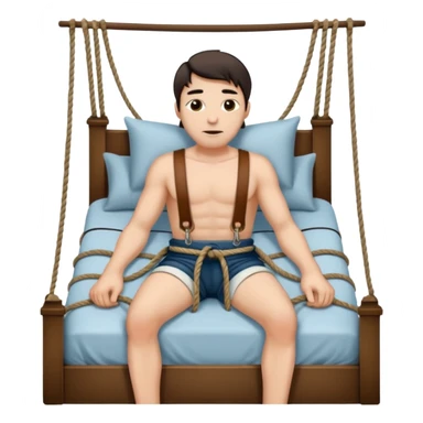 Man strapped to bed bdsm sticker