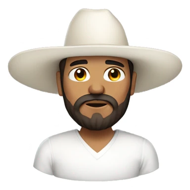 Mexican heritae man, slightly fat, with white cap hat, with long beard, the middle of the beard is white, has brownish skin sticker