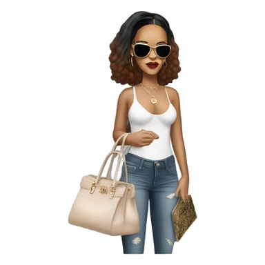 Rihanna holding a bag sticker