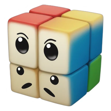 sad rubiks cube sticker