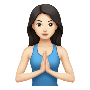 Female Yoga teacher, dark long hair, upper body sticker