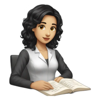 A beautiful black haired Solvak girl who studies anatomy sticker