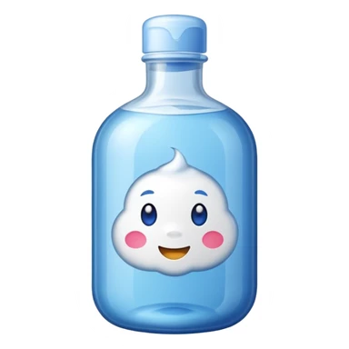 Bottle with a sticker for bath foam   sticker