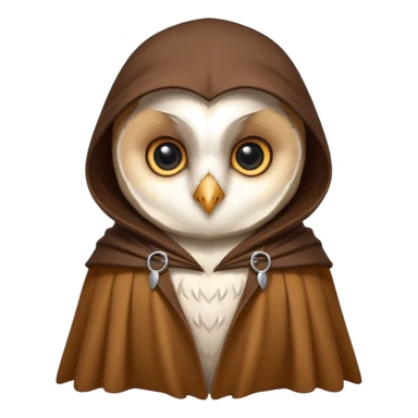 white barn owl in brown cloak sticker