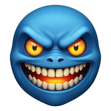 blue scary face thing sticker