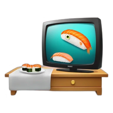 Sushi sur le canapé devant la tele sticker