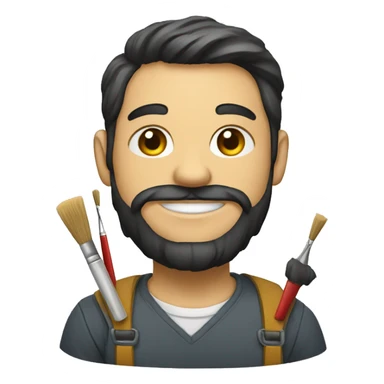 Pintor com pincel na mão  sticker