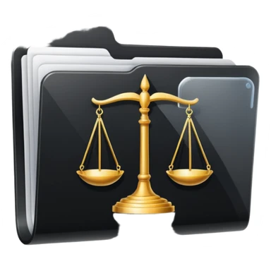 black transparent folder with a law logo  sticker