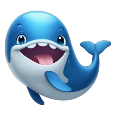 whale winking and giving a thumbs up sticker
