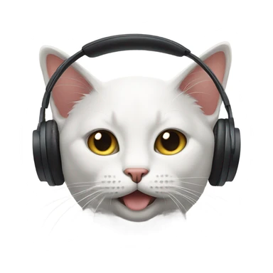 cat with headphones sticker