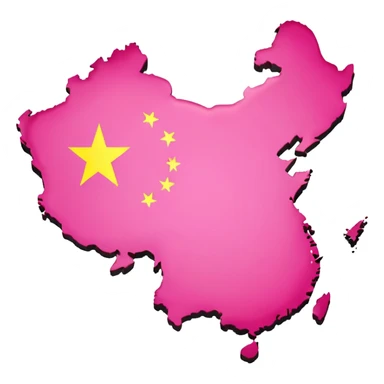 China country in pink  sticker