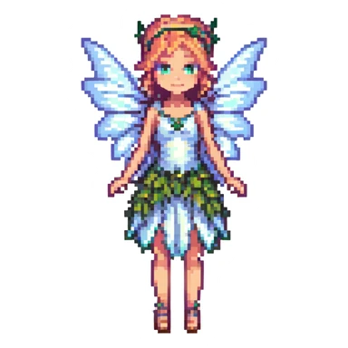 a mischievous fairy with translucent wings sticker