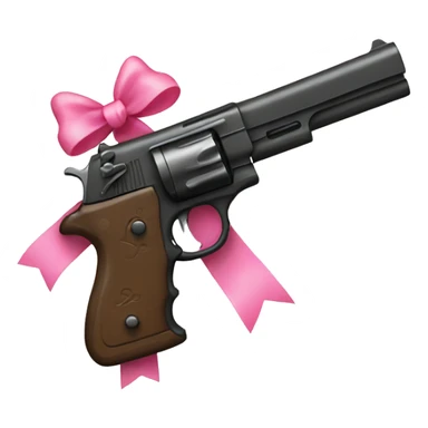 gun with pink bow sticker