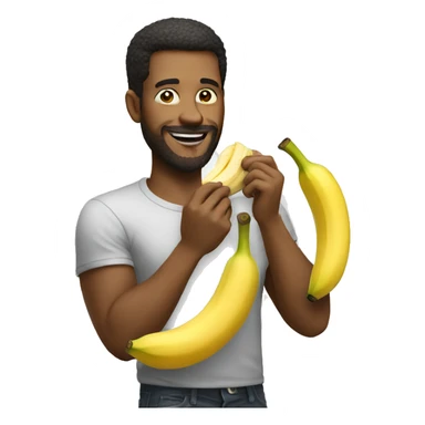 cool man eating banana sticker
