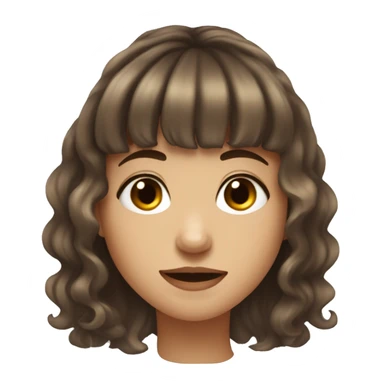 Pretty girl with wavy medium length brown hair and bangs nose piercing  sticker