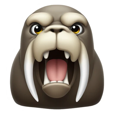 Angry big tusk walrus sticker