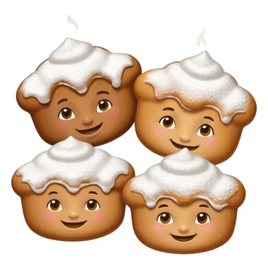 beignets with faces sticker