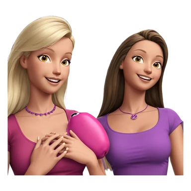 smiling girls with long hair sticker