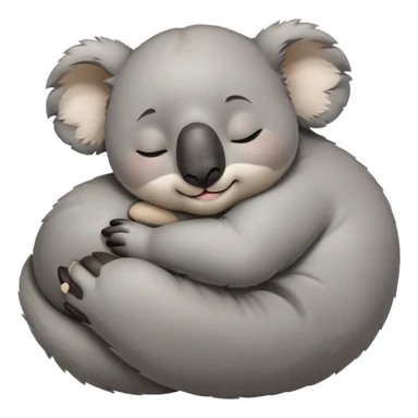 meme-worthy-cute-sleeping-koala-portrait-emoji,-head-resting-peacefully-with-a-contented-smile,-showcasing-a-cuddly-build-and-a-luxuriously-soft-grey-fur,-eyes-closed-in-a-serene,-restful-snooze,-simplified-yet-hilariously-adorable-features,-sleeping cute sticker