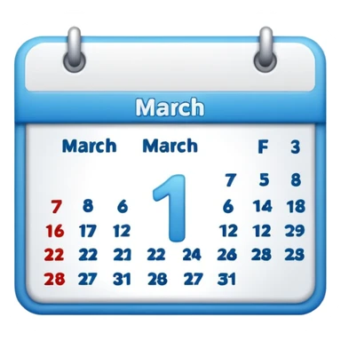 calendario del 1 de marzo sticker