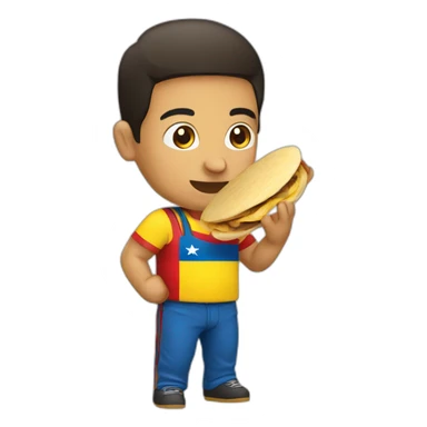 Venezuelan eating arepa sticker