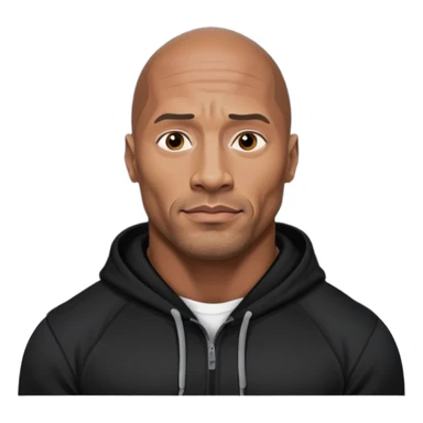 dwayne johnson with black hoodie sticker