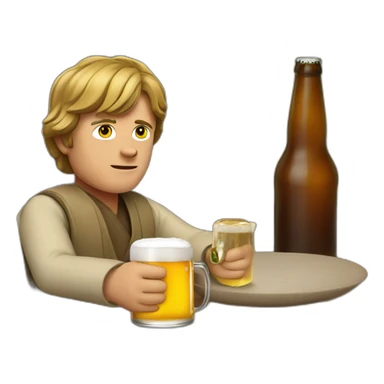 Luke Skywalker with a beer sticker