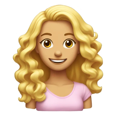 chica rubia con el pelo rizado sonriendo  sticker