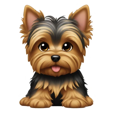 Yorkie puppy sitting sticker